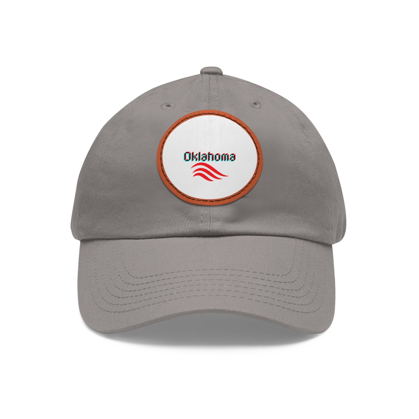 Dad Hat with Leather Patch (Round)